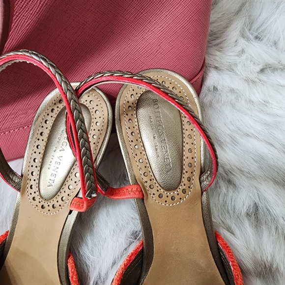 NWOT Bottega Veneta Coral Velvet Braided Slingback Heels Size 6 US EU 36 - Picture 4 of 8